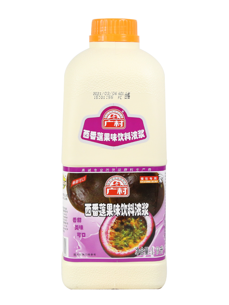 1.9L浓缩百香果汁广村西番莲果味饮料浓浆奶茶店专用浓猕猴桃汁